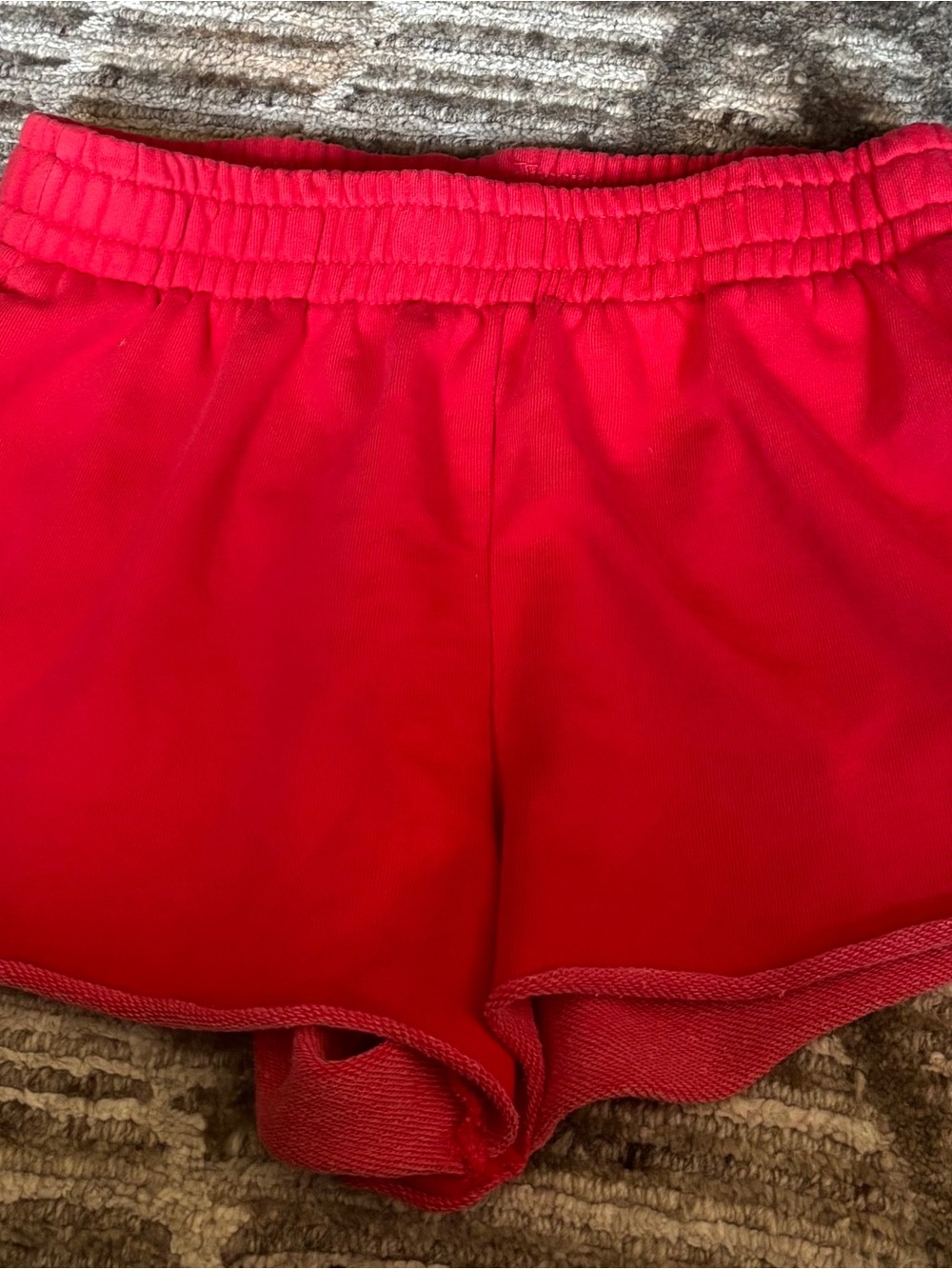 Garage Bright Red Athletic Shorts with Elastic Waist